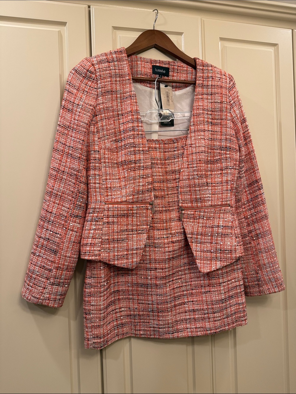 Pink Tweed Jacket - Women's Structured Blazer
